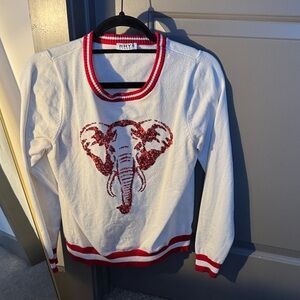 Elephant Sweater - White and Red